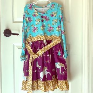 Eleanor Rose Girls Long Sleeve Dress with pockets